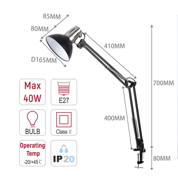Adjustable Clamp-On Desk Lamp