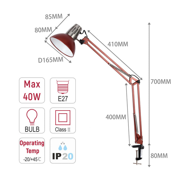 Adjustable Clamp-On Desk Lamp