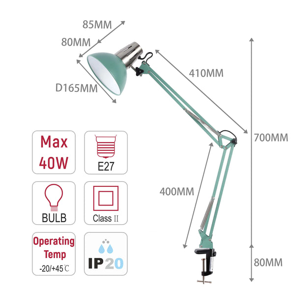 Adjustable Clamp-On Desk Lamp