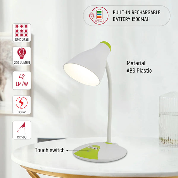 Adjustable Gooseneck LED Desk Lamp with Dual Colour Design