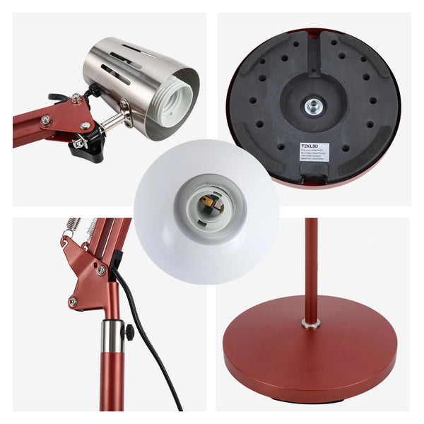 Adjustable Floor Lamp with Extendable Arm & Steel Shade - E27 Fitting