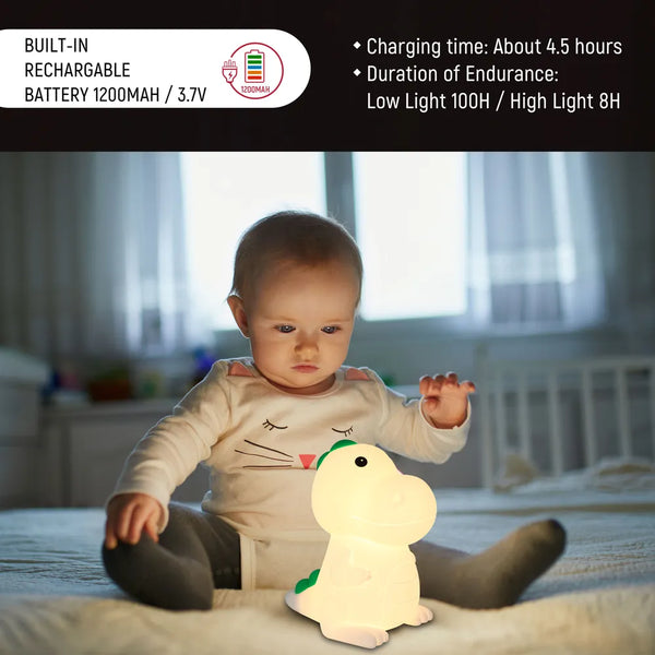 Adorable LED Rechargeable Night Light with Timer and Color-Changing Options