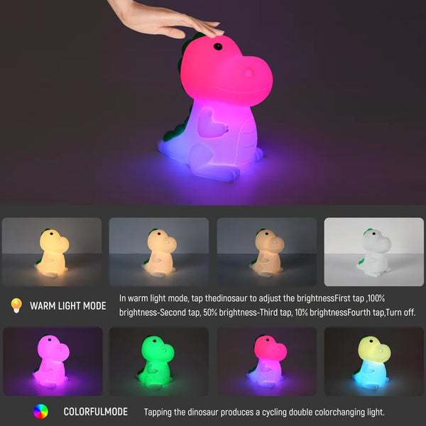 Adorable LED Rechargeable Night Light with Timer and Color-Changing Options