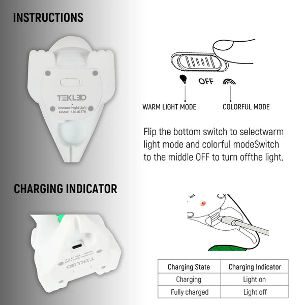 Adorable LED Rechargeable Night Light with Timer and Color-Changing Options