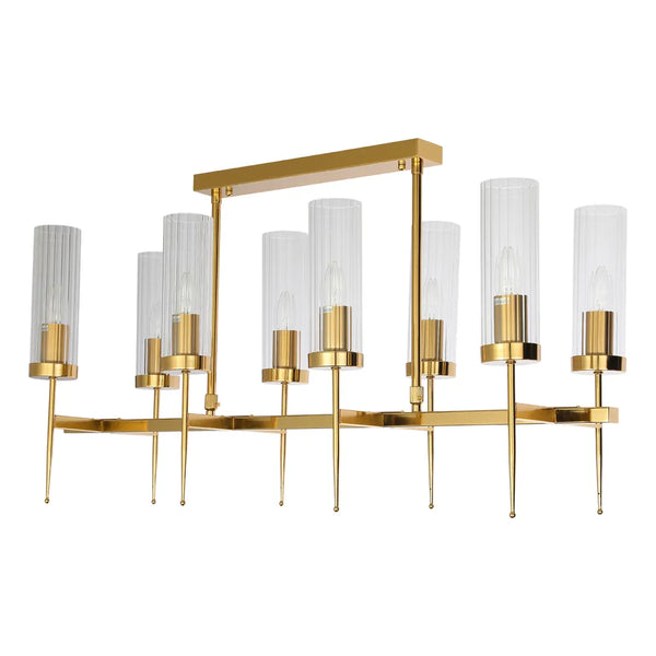 American Fluted Glass Chandelier Ceiling Light