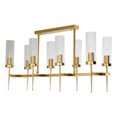 American Fluted Glass Chandelier Ceiling Light