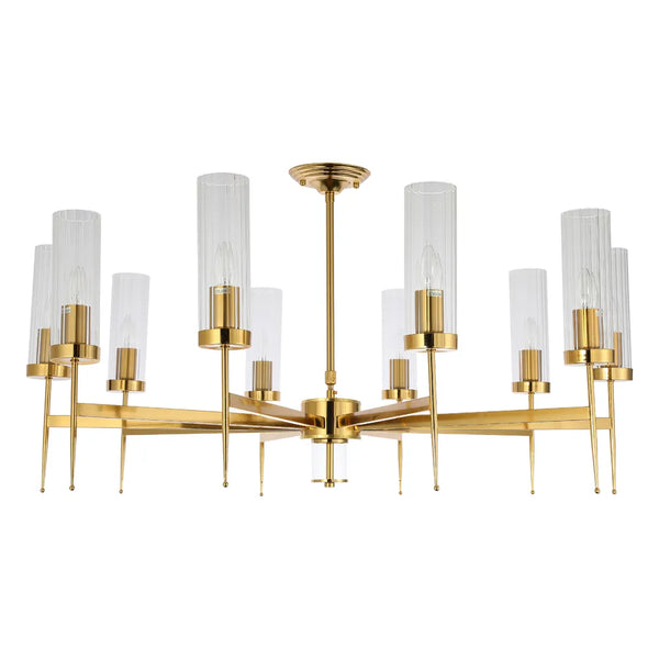 American Fluted Glass Chandelier Ceiling Light