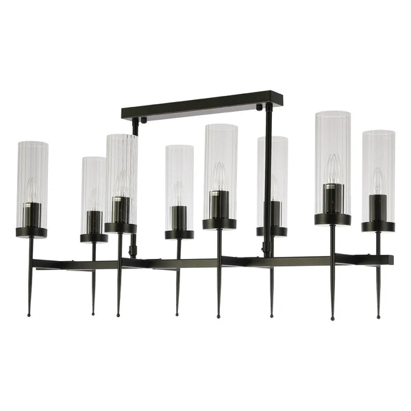 American Fluted Glass Chandelier Ceiling Light