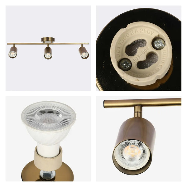 Antique Brass GU10 Spotlight Bar