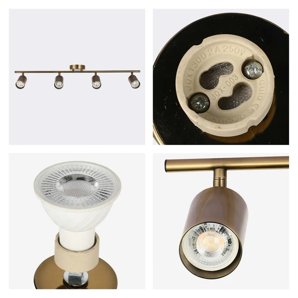 Antique Brass GU10 Spotlight Bar