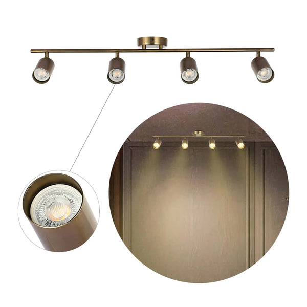 Antique Brass GU10 Spotlight Bar