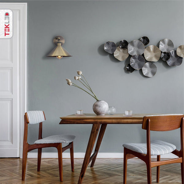 Hinged Funnel Flat Step Antique Brass | Bronze | Gold Finish Metal Wall Light
