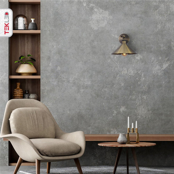 Hinged Funnel Flat Step Antique Brass | Bronze | Gold Finish Metal Wall Light