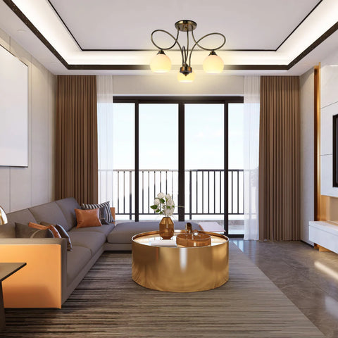 Antique Brass Lily of the Valley Ceiling Light Fixture