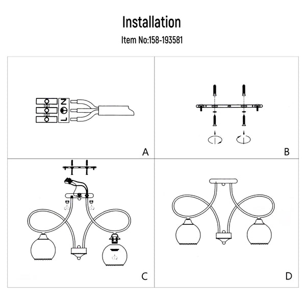 Antique Brass Lily of the Valley Ceiling Light Fixture