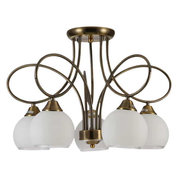 Antique Brass Lily of the Valley Ceiling Light Fixture