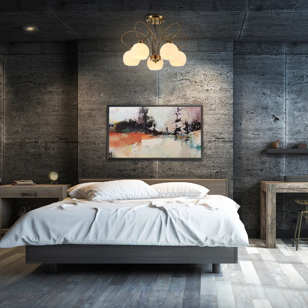 Antique Brass Lily of the Valley Ceiling Light Fixture