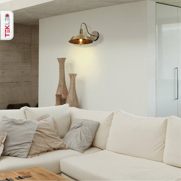 Swan Step Metal Industrial Retro Wall Light E27 Fitting
