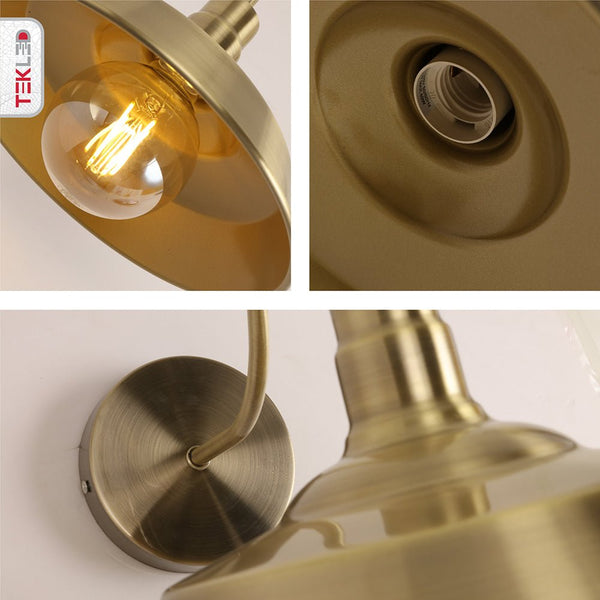 Swan Step Metal Industrial Retro Wall Light E27 Fitting