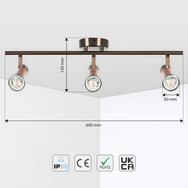 Antique Bronze & Copper Adjustable Track Spotlights