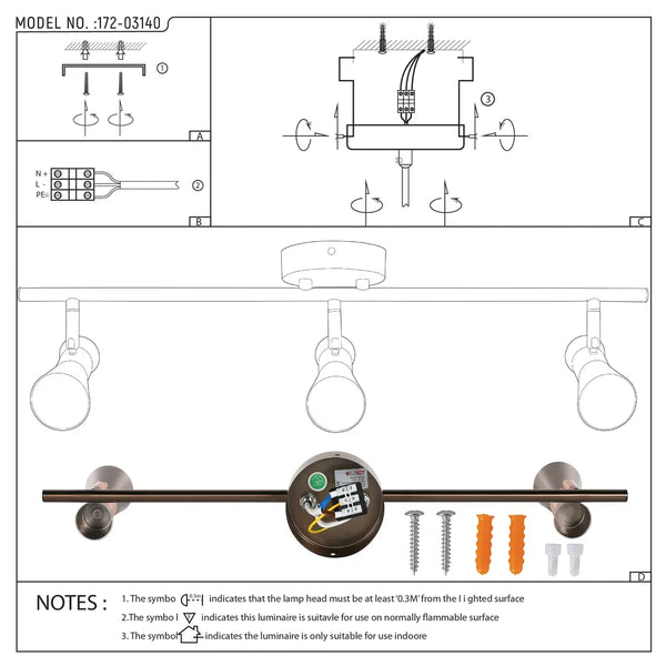 Antique Bronze & Copper Adjustable Track Spotlights