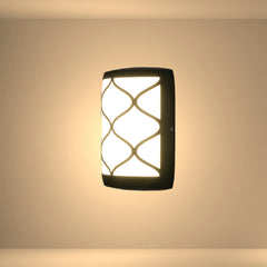 Arabesque Black Plastic LED Outdoor Wall Light 15W Cool White