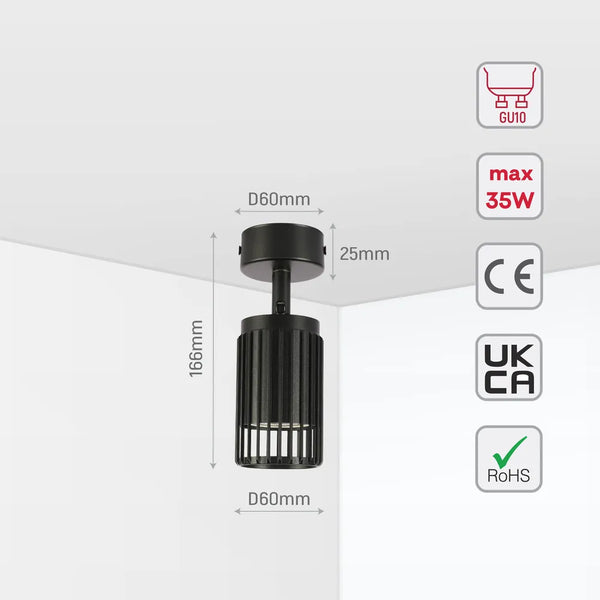 Aria Cage-Bar Adjustable GU10 Spotlight