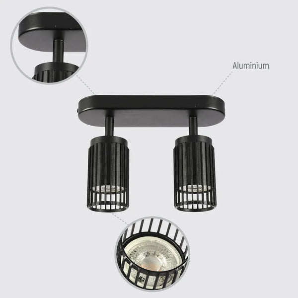 Aria Cage-Bar Adjustable GU10 Spotlight