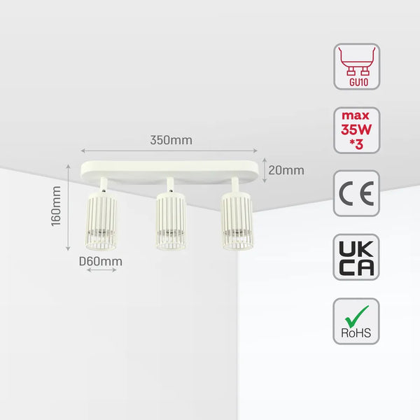 Aria Cage-Bar Adjustable GU10 Spotlight