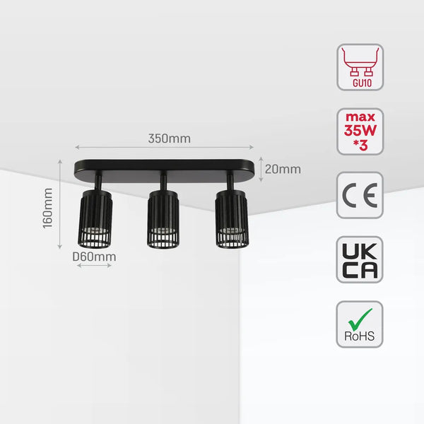 Aria Cage-Bar Adjustable GU10 Spotlight
