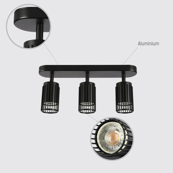Aria Cage-Bar Adjustable GU10 Spotlight