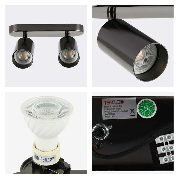 Astra Pearl Grey Cylinder GU10 Spotlight