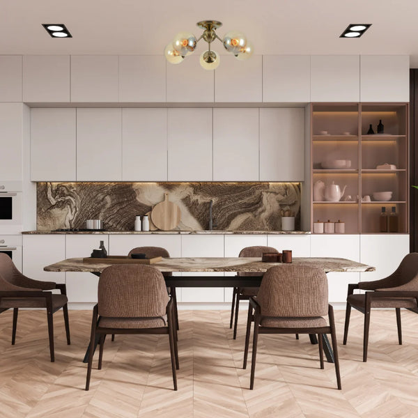 Atomic Elegance Brass & Amber Globe Light