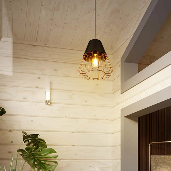 Aurelia Black & Gold Cage Pendant Light