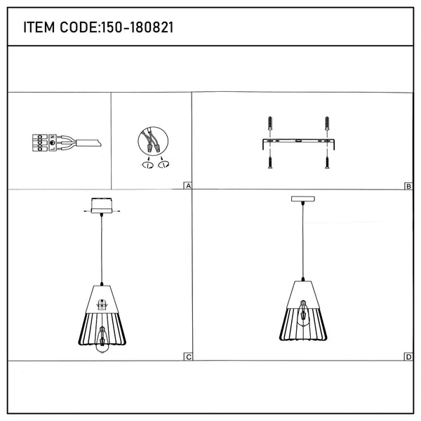 Aurelia Black & Gold Cage Pendant Light