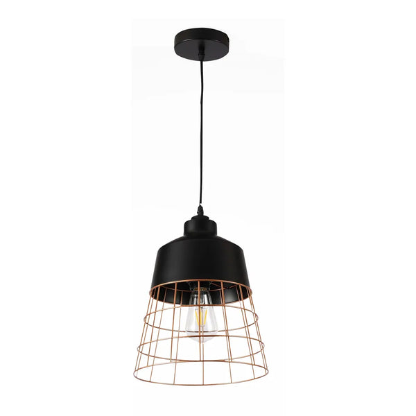 Aurelia Black & Gold Cage Pendant Light