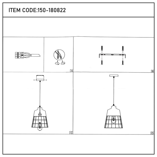 Aurelia Black & Gold Cage Pendant Light