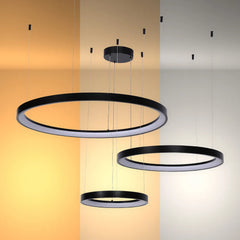 Aurora Flow Dynamic LED Modern Pendant Ceiling Light (Customisable 3 Rings, CCT Adjustable)
