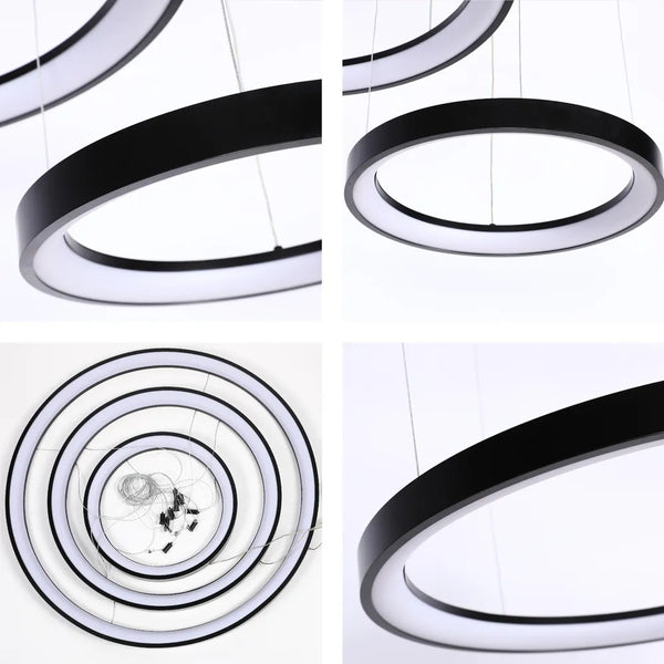 Aurora Flow Dynamic LED Modern Pendant Ceiling Light (Customisable 3 Rings, CCT Adjustable)