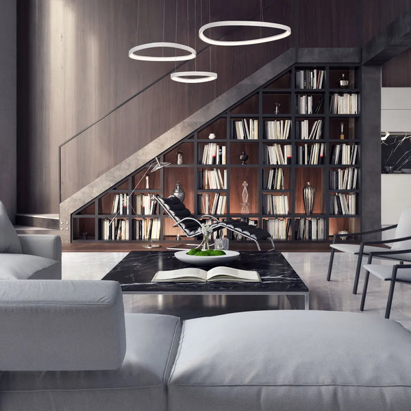 Aurora Flow Dynamic LED Modern Pendant Ceiling Light (Customisable 3 Rings, CCT Adjustable)