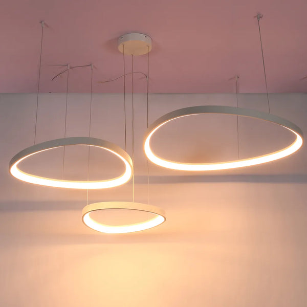 Aurora Flow Dynamic LED Modern Pendant Ceiling Light (Customisable 3 Rings, CCT Adjustable)