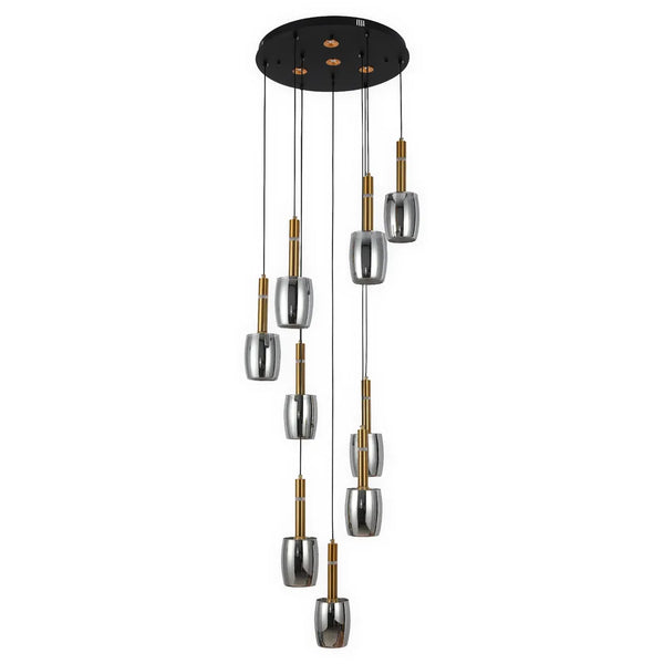 Aurora Hybrid Gold Accent Cluster Pendant Light