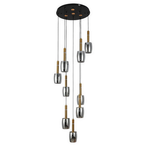 Aurora Hybrid Gold Accent Cluster Pendant Light