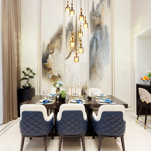 Aurora Hybrid Gold Accent Cluster Pendant Light