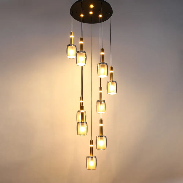 Aurora Hybrid Gold Accent Cluster Pendant Light