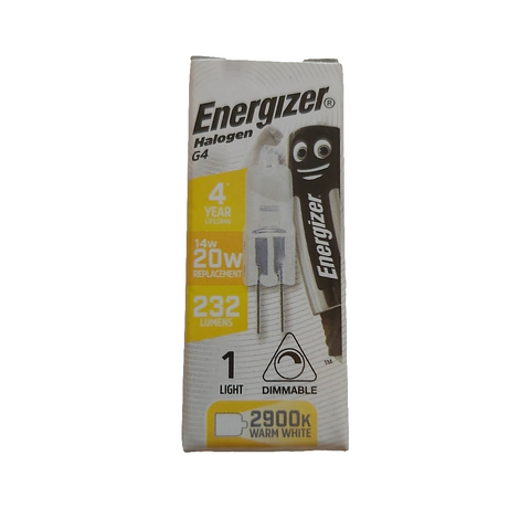 10 x  ENERGIZER G4 14W ECO HALOGEN WARM WHITE DIMMABLE LIGHT BULBS