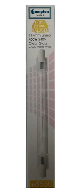 Crompton R7S 400W=500W Brightness 117 / 118mm C Eco Halogen Energy rating warm white and Dimmable Linear 240v Bulb.Ideal for Floodlights.