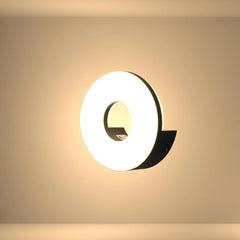 Bagel Plastic Ring Modern LED Outdoor Wall Light 15W Black Cool White