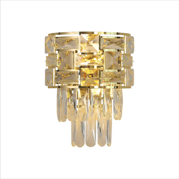 Basketweave Crystal Chandelier Wall Light