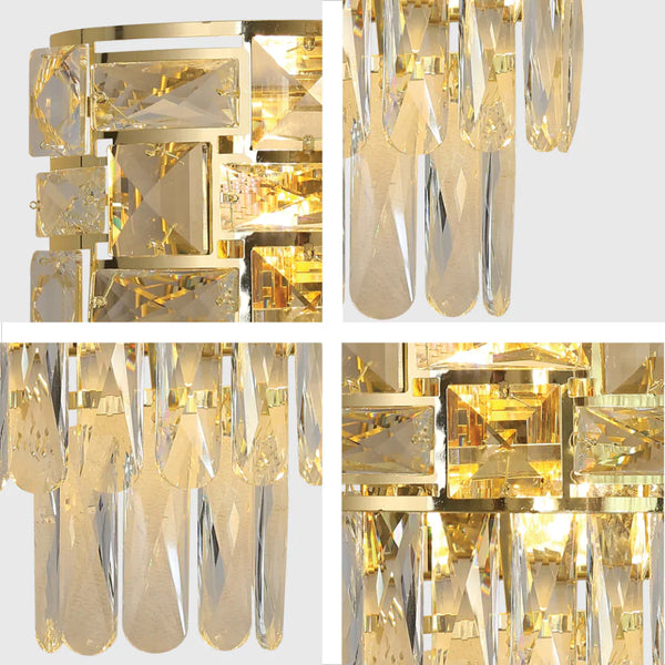 Basketweave Crystal Chandelier Wall Light